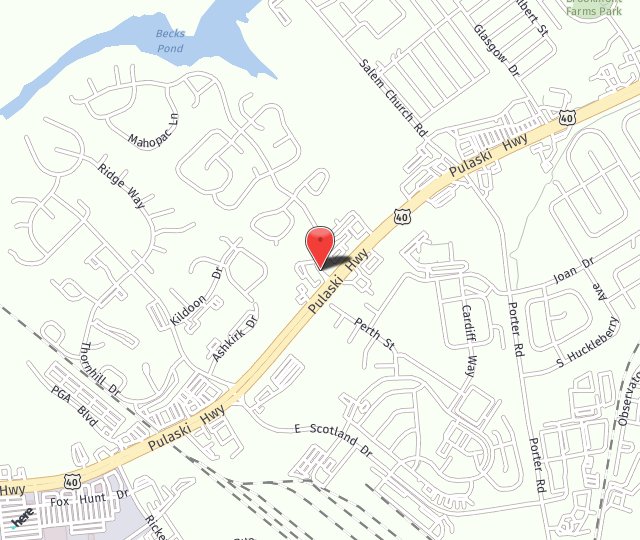 Location Map: 101 Becks Woods Drive Bear, DE 19701